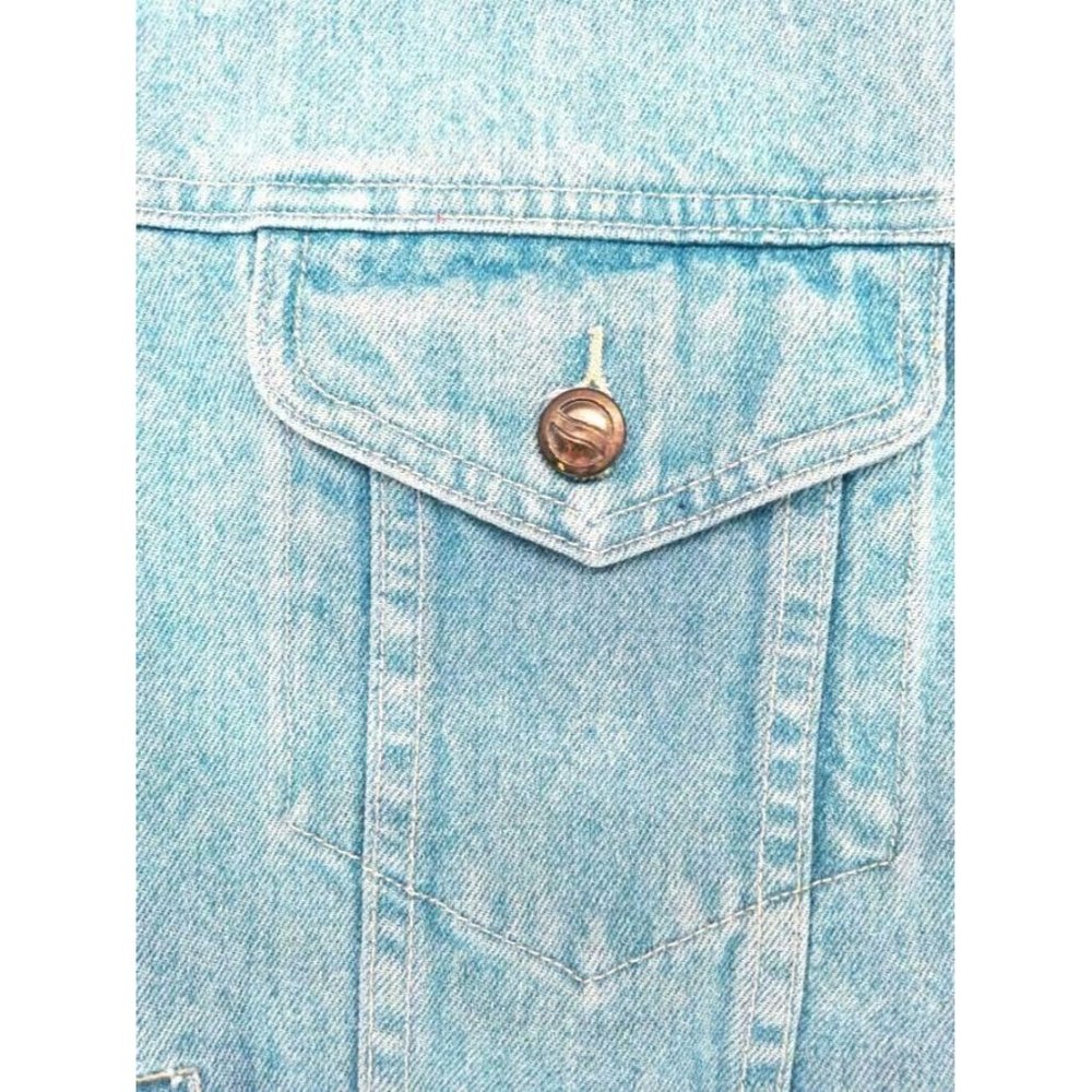 Pepsi Denim Trucker Jean Jacket Vintage Custom Tie Dye Men's L Logo Buttons 90s - Picture 5 of 11